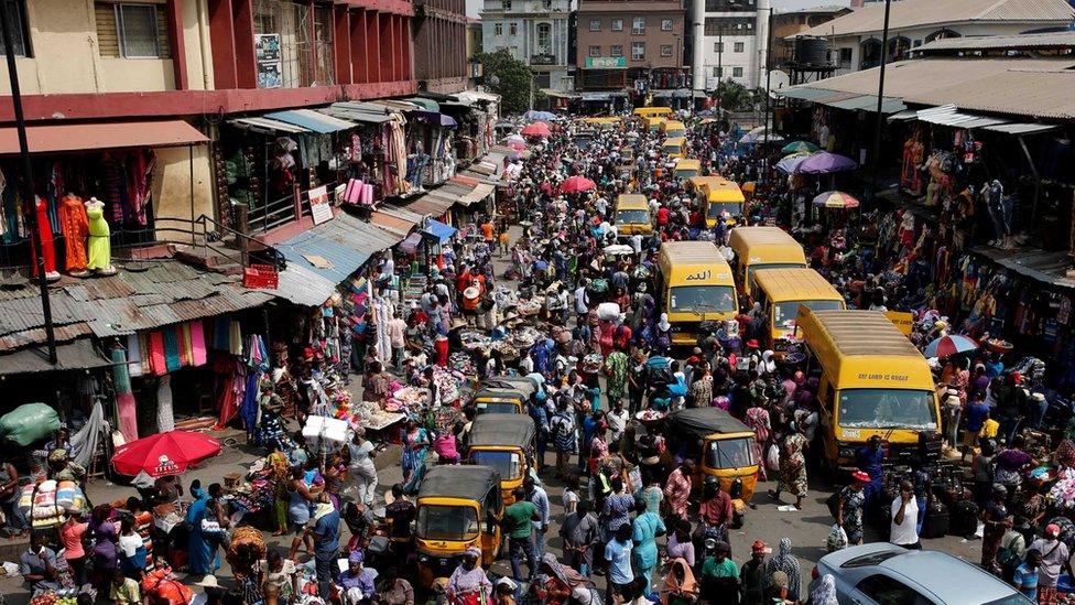 Crowded street in Lagos