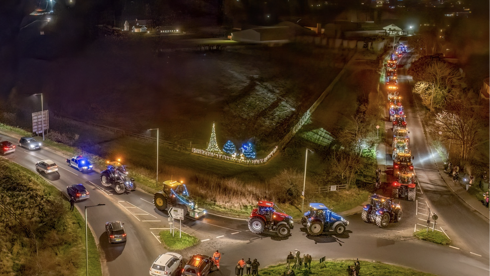 Ariel photo of Suffolk Tractor Light Parade