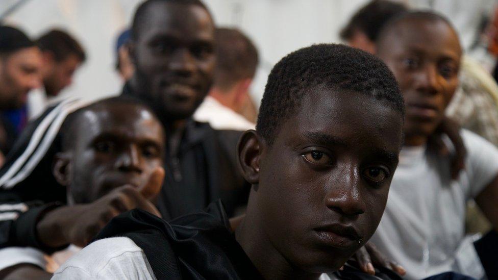 Migrants on board the Vos Prudence