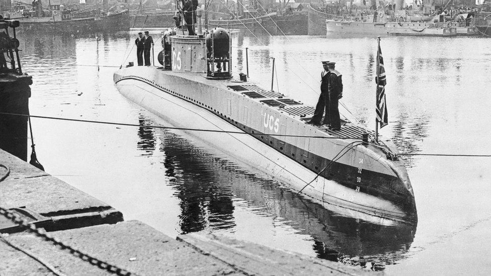 The SM UC-5, a separate U-boat which was captured by the British forces a year before the sinking near Lerwick