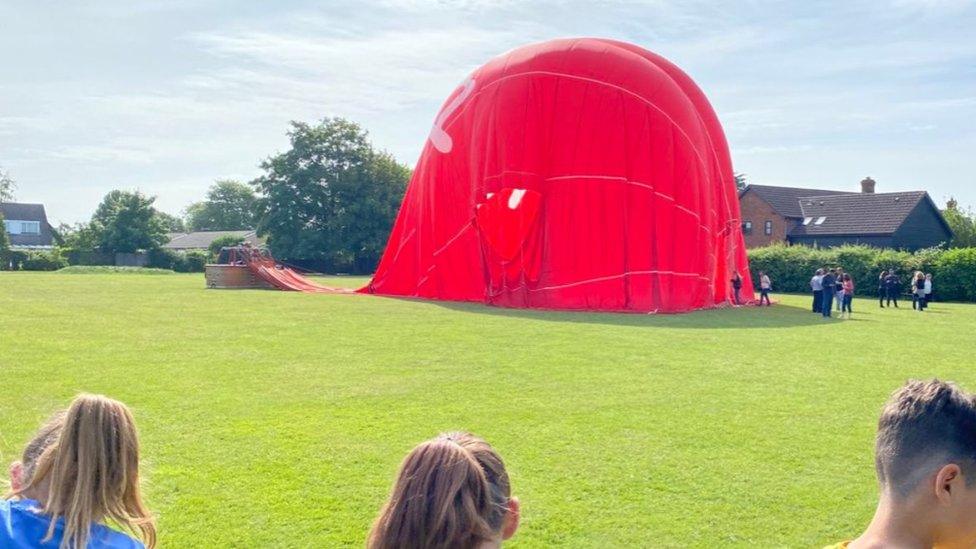 Balloon on playing field