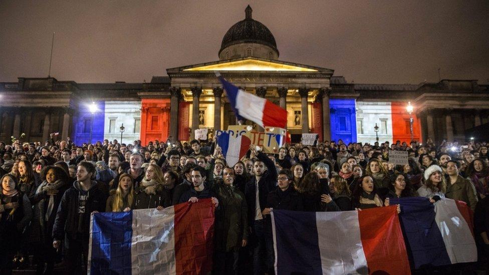 Vigil in Trafalgar Square, London