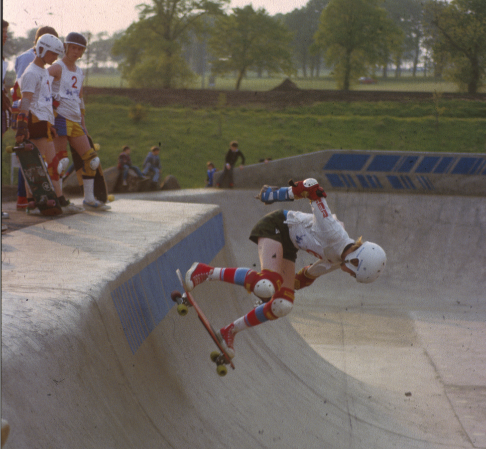 Skateboarding at Livingston in May 1981