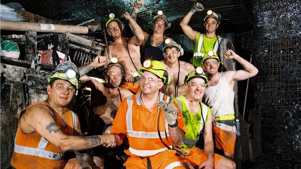 Miners underground at Thoresby Colliery, 2010