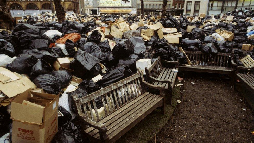 Emergency refuse site during Winter of Discontent