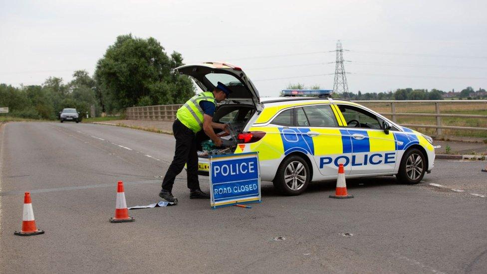 Police near scene of fatal crash