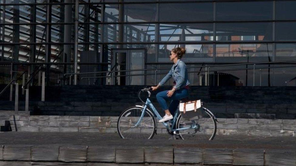 woman cycling