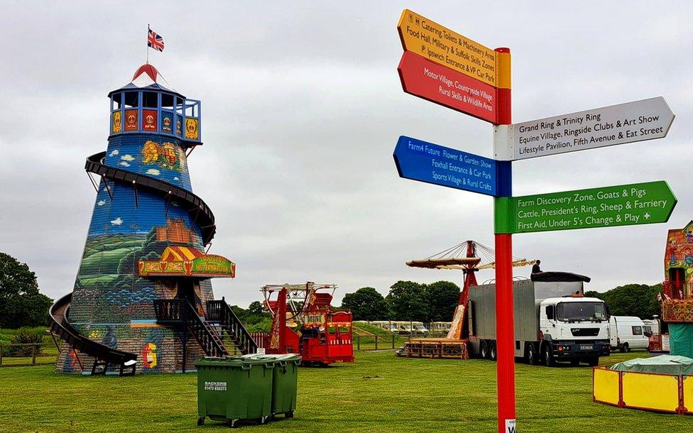 Fairground rides at the Suffolk Show