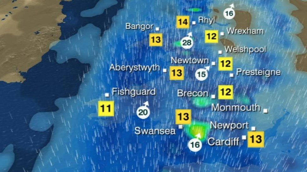 Wales weather map