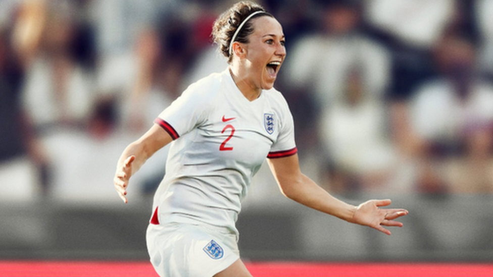 Showing off the England Women's football kit