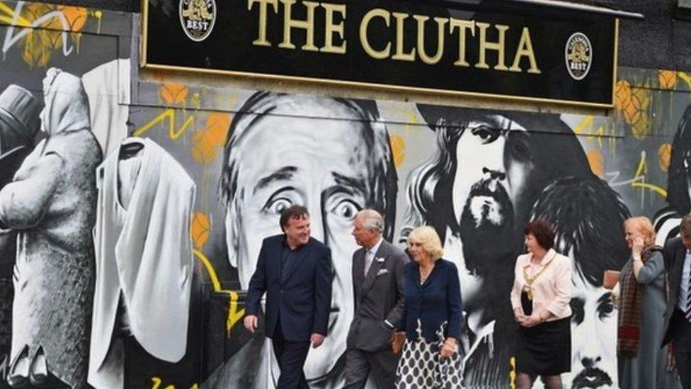 Prince Charles and Camilla visit the Clutha pub