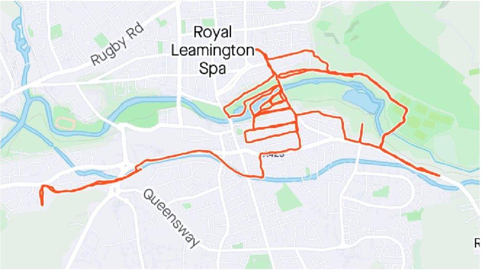 Sahar Shah's Strava map of her run