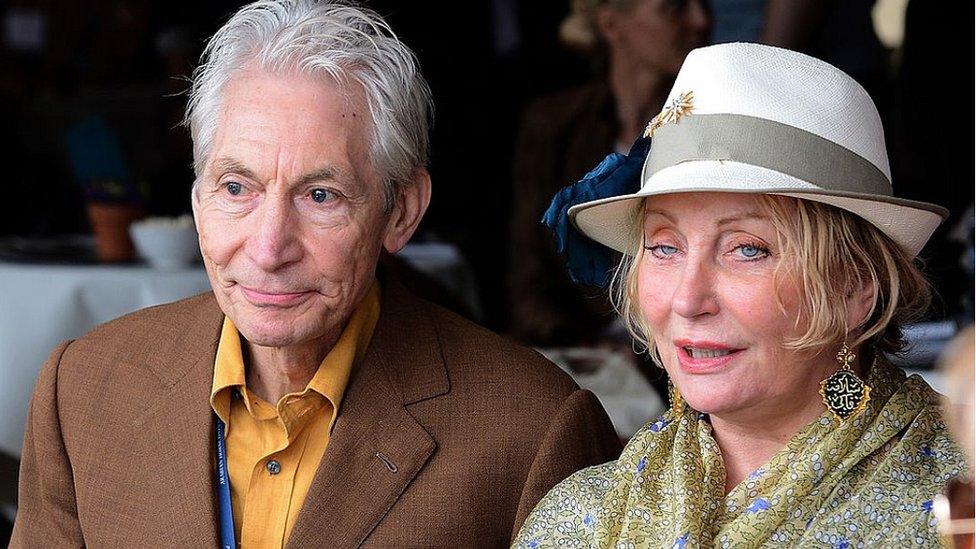 Rolling Stones drummer Charlie Watts with wife Shirley at Janow Podlaski, 12 Aug 12