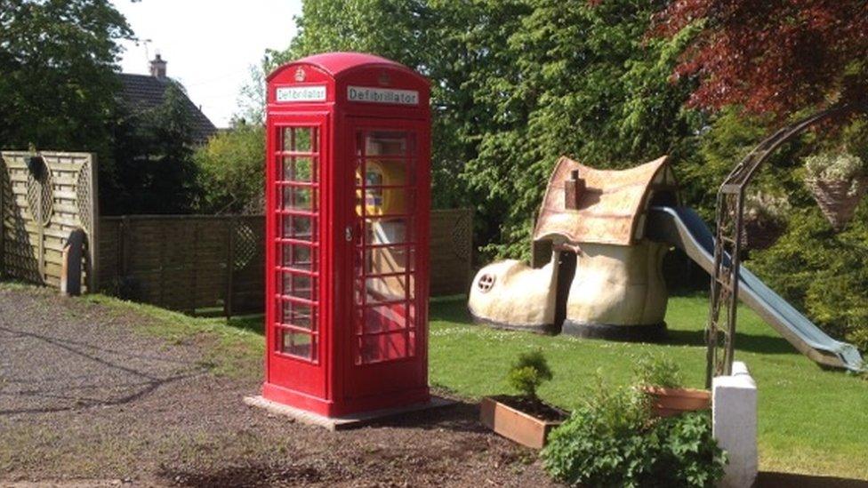 Phone box kitted out with a defibrillator for the village of Torthorwald