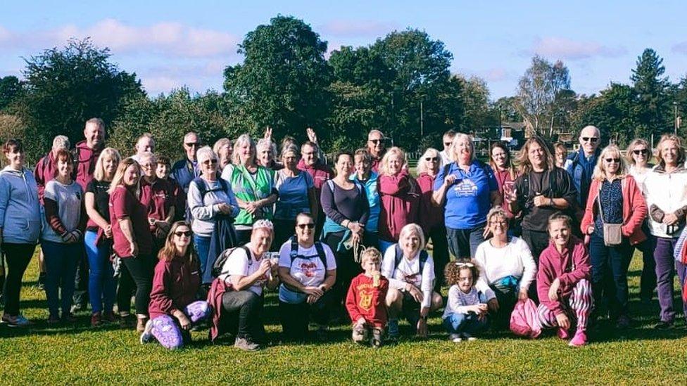 Final walk by Diane Gosling in Kislingbury to complete 1,000 miles