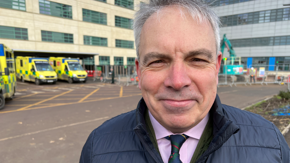 Programme director at GWH outside the new emergency department