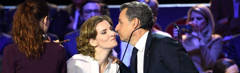 Nathalie Kosciusko-Morizet with Nicolas Sarkozy in the 3 November debate