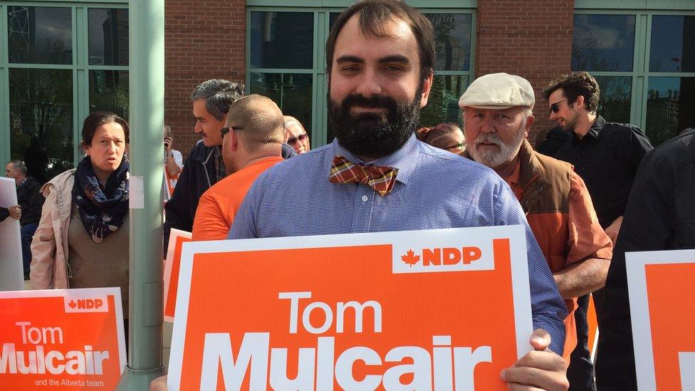 Alex Shevalier, an NDP supporter