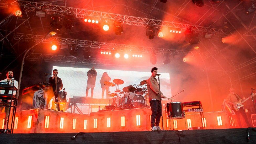 Bastille performing at Warwick Castle