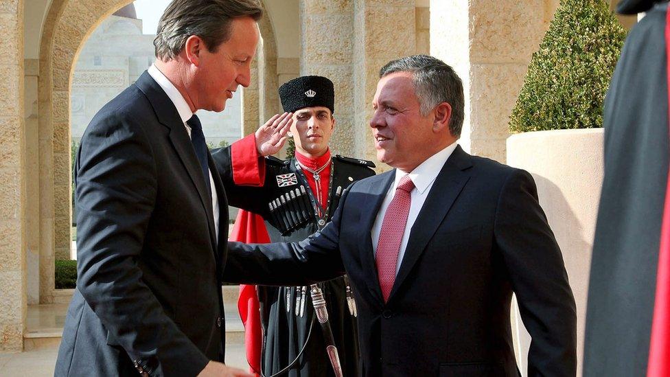 David Cameron and Jordan's King Abdullah