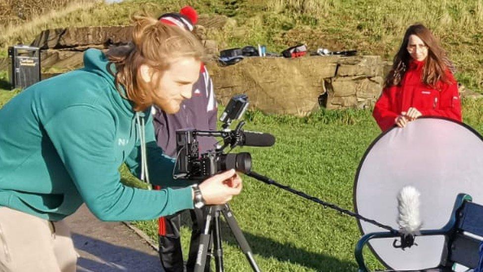 Euan Emery making a short film in Sheffield