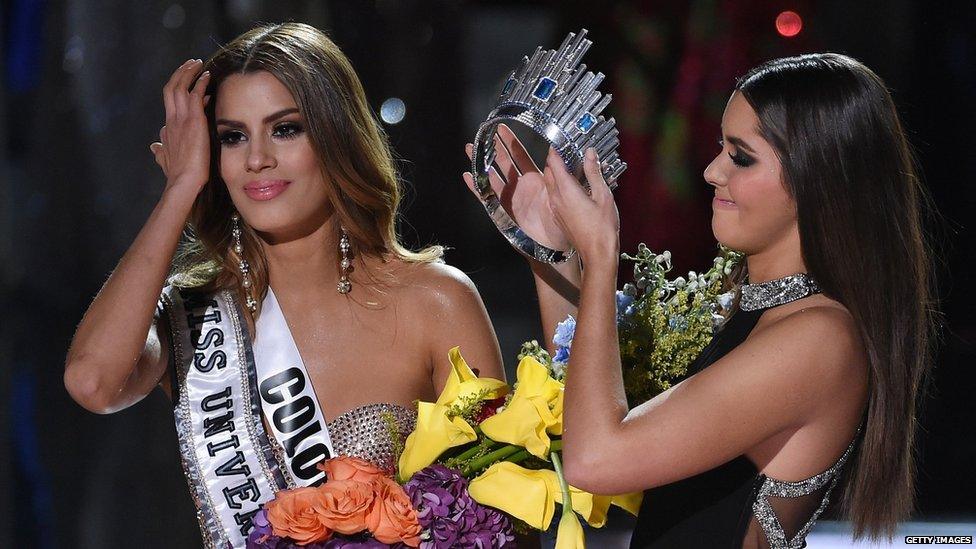 The Miss Universe crown is removed from Miss Colombia