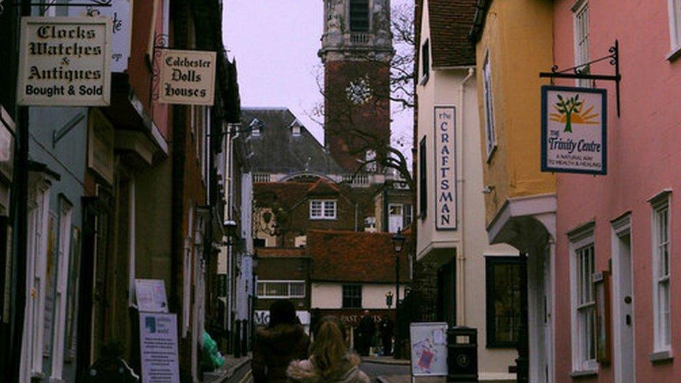 Shopping lanes in Colchester