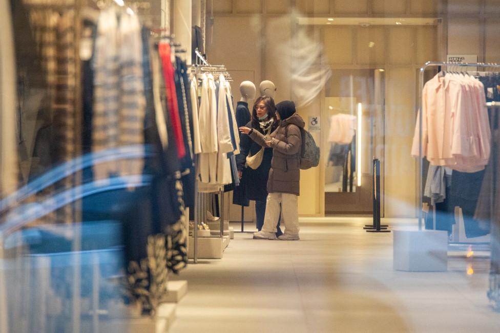 Shoppers in New York