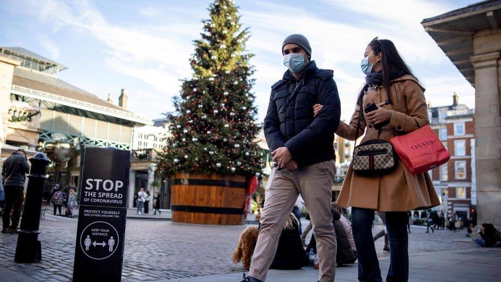 Shoppers in Covent Garden, central London