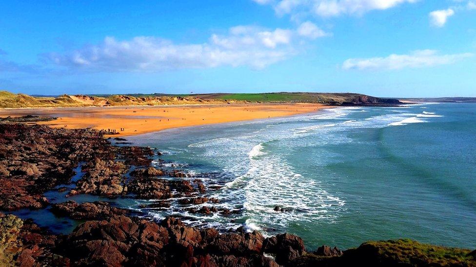 Owain Evans and Rachael Hughes captured this view of Freshwater West beach, Pembrokeshire, while on a walk along the coastal path