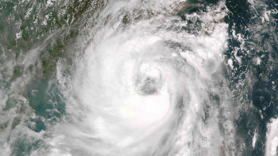 Nasa satellite image shows Typhoon Nida approaching China, 1 August