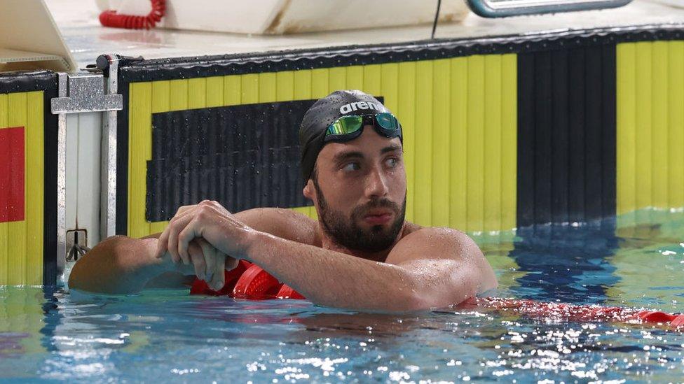 Calum Jarvis after competing in the Men's 200m Freestyle Final during the British Swimming Glasgow Meet on 5 June 2021