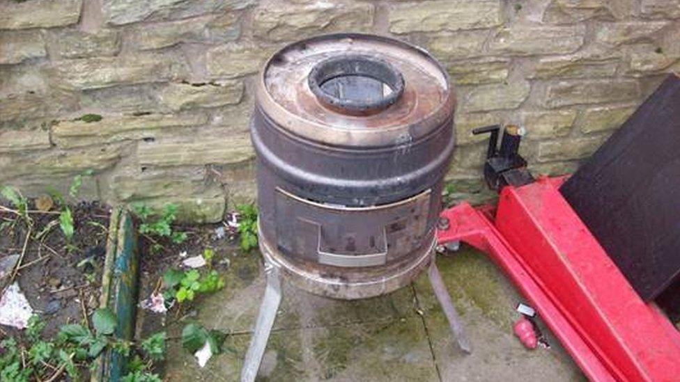 Chiminea in garden