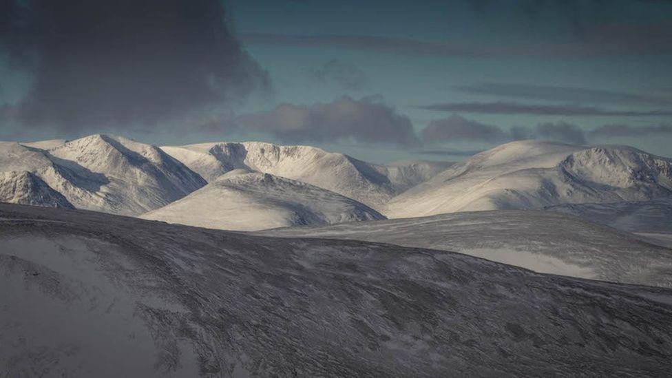 The view to Braeriach, the third highest mountain in Britain