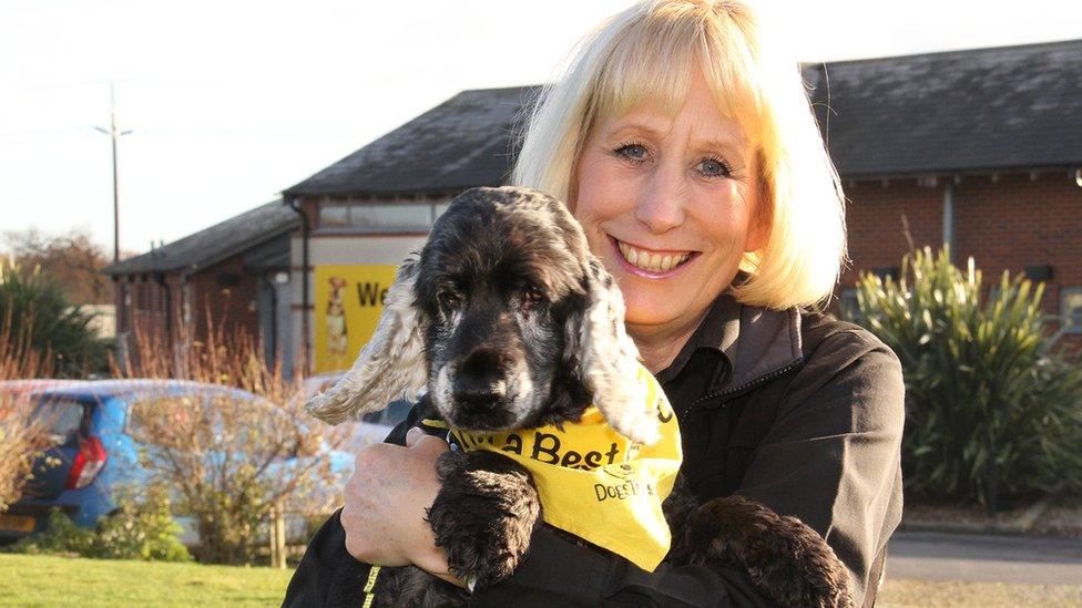 Dogs Trust's Amanda Sands with her rescue dog Clooney