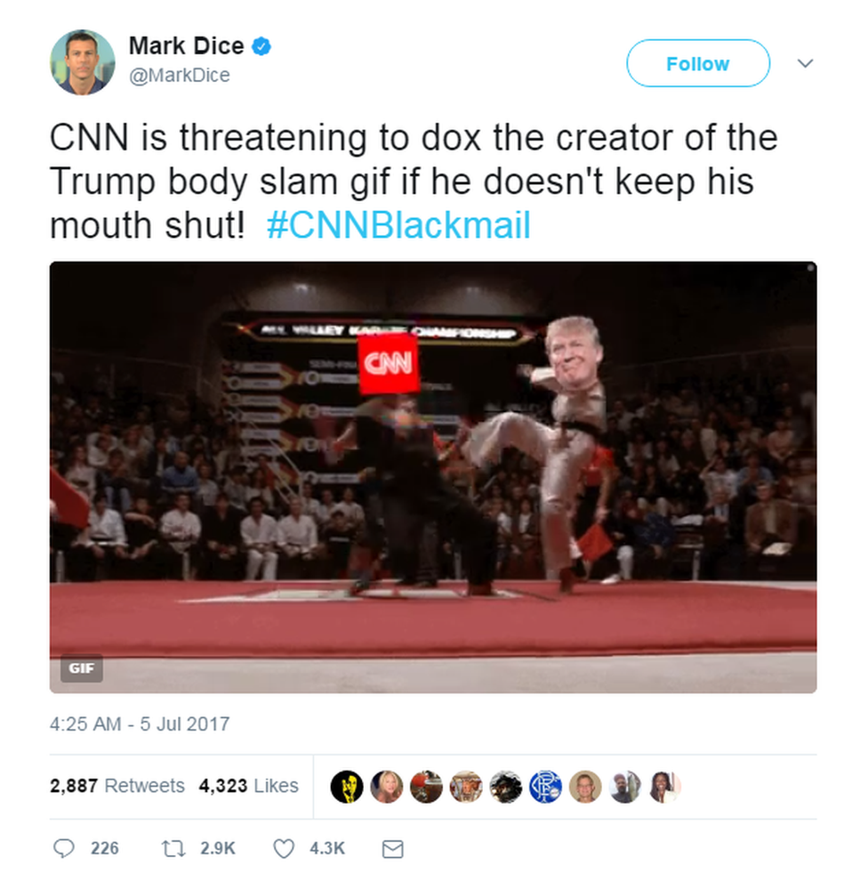 Mark Dice tweet on CNN 'blackmail'