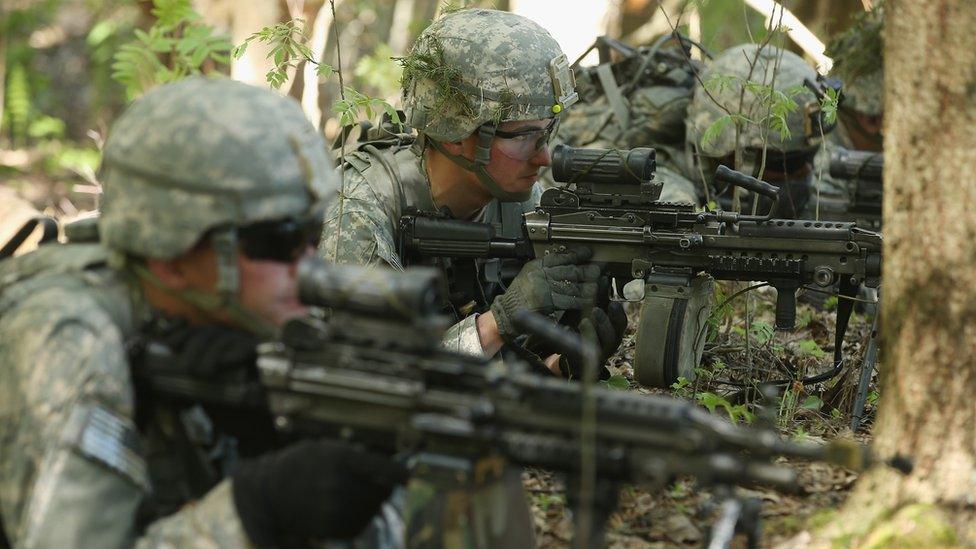 Members of the US 173rd Airborne Brigade participate in Nato exercise in Estonia. May 2014