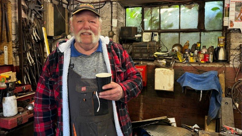 Mr Mead in his workshop