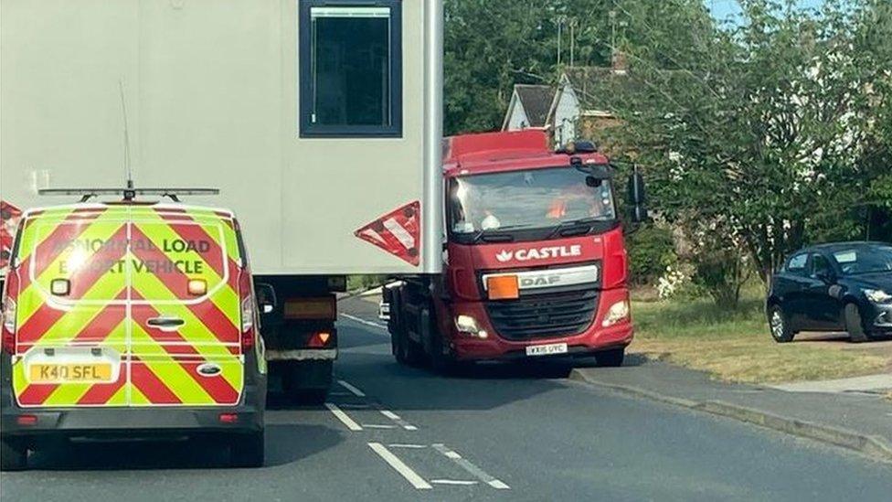 Lorries stuck in Sible Hedingham