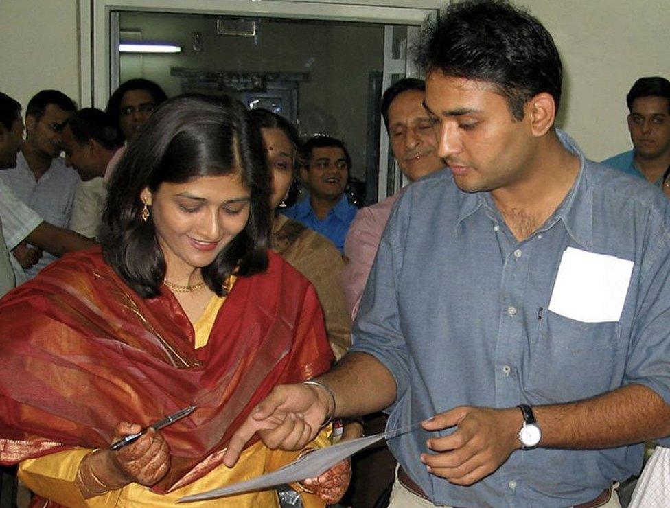 Salma and TM Veeraraghav at their wedding