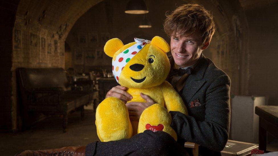 Eddie Redmayne with Pudsey