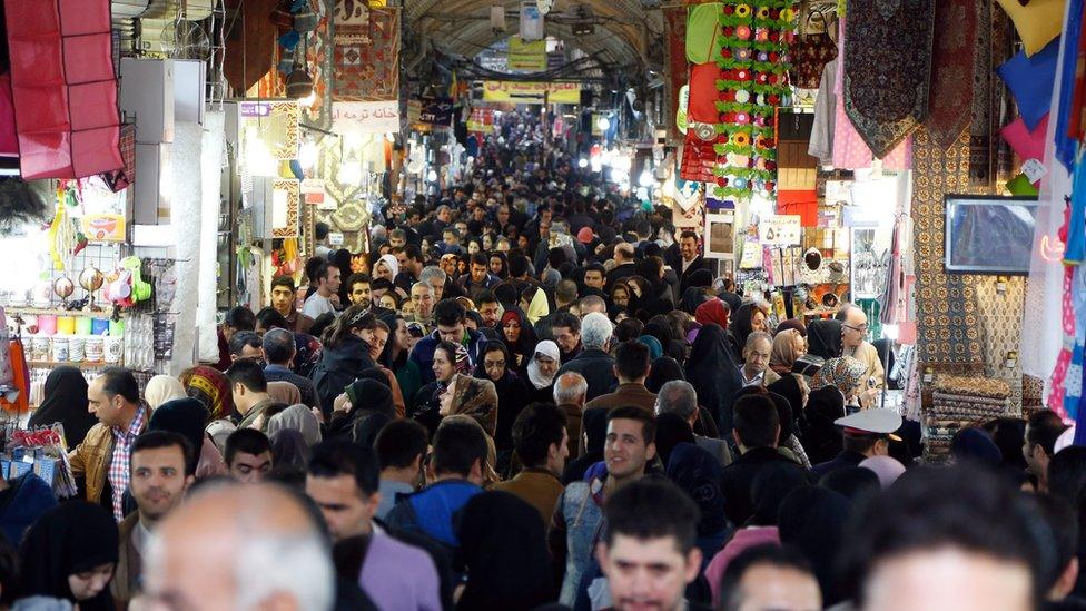 A general view of Tehran's old Bazaar on 25 January 2016.