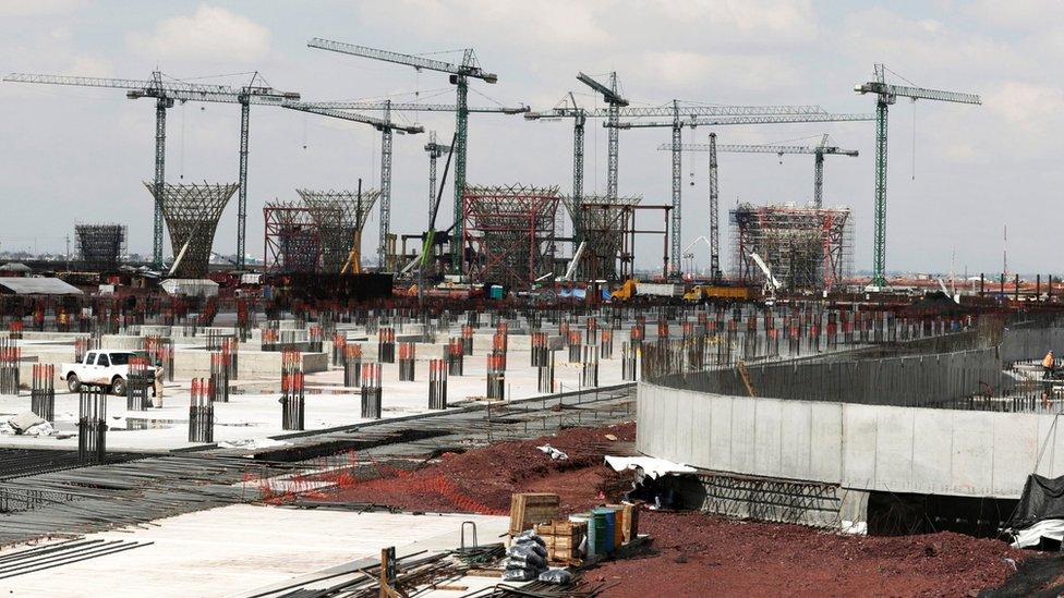 Construction site of the new Mexico City International Airport in Texcoco on the outskirts of Mexico City. October 29, 2018