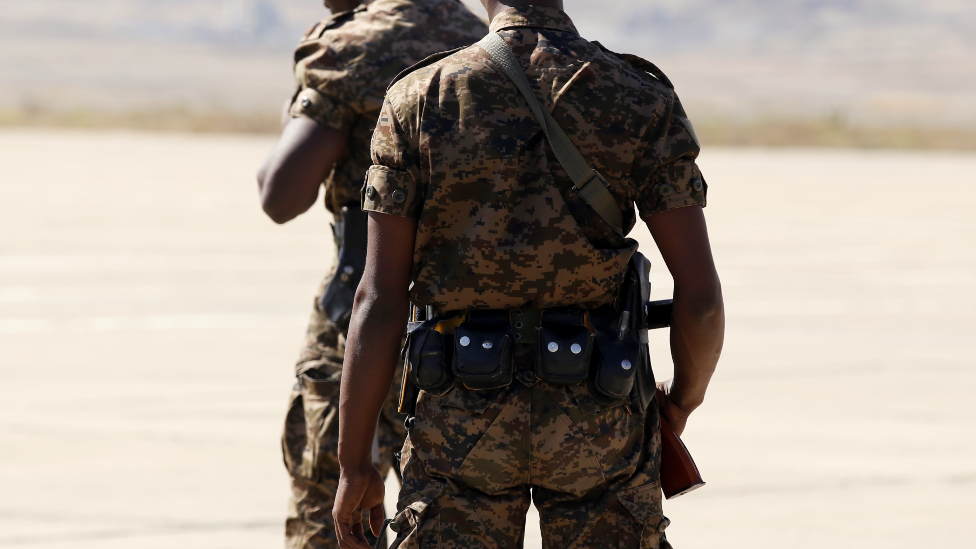 Ethiopian soldiers in Tigray, Ethiopia