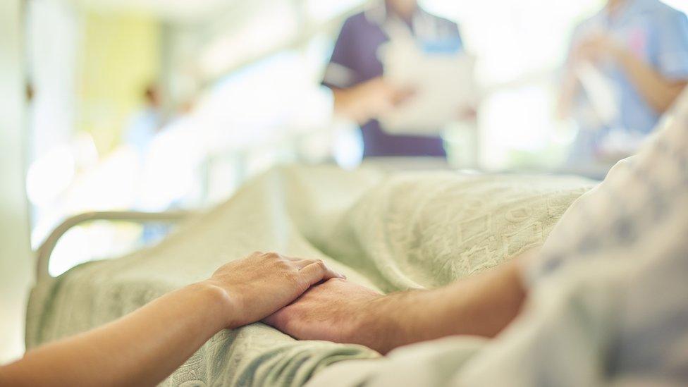 elderly person in hospital