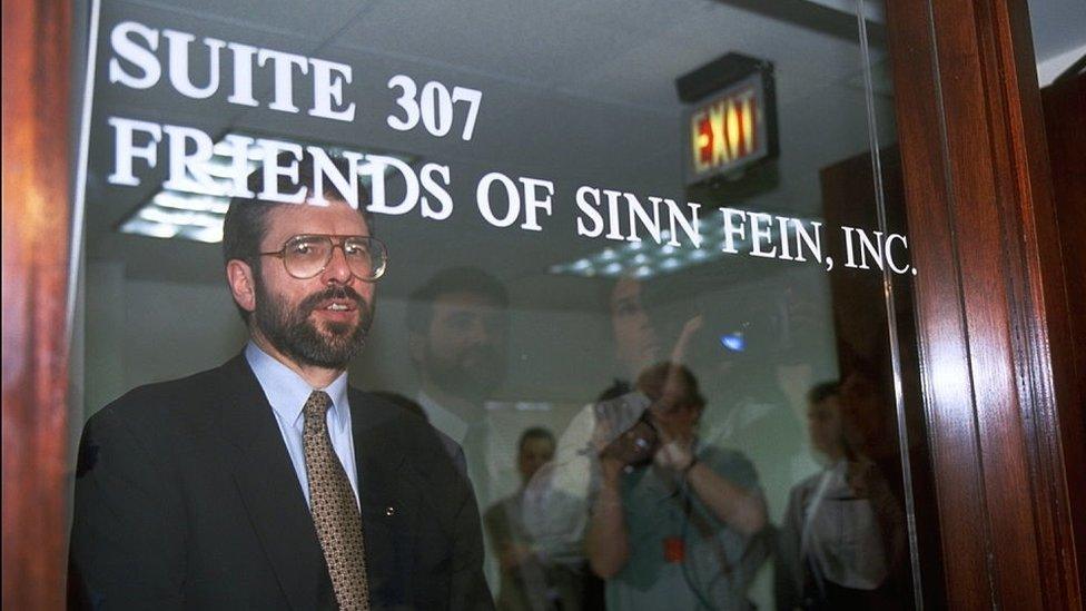 Gerry Adams in Washington in 1995