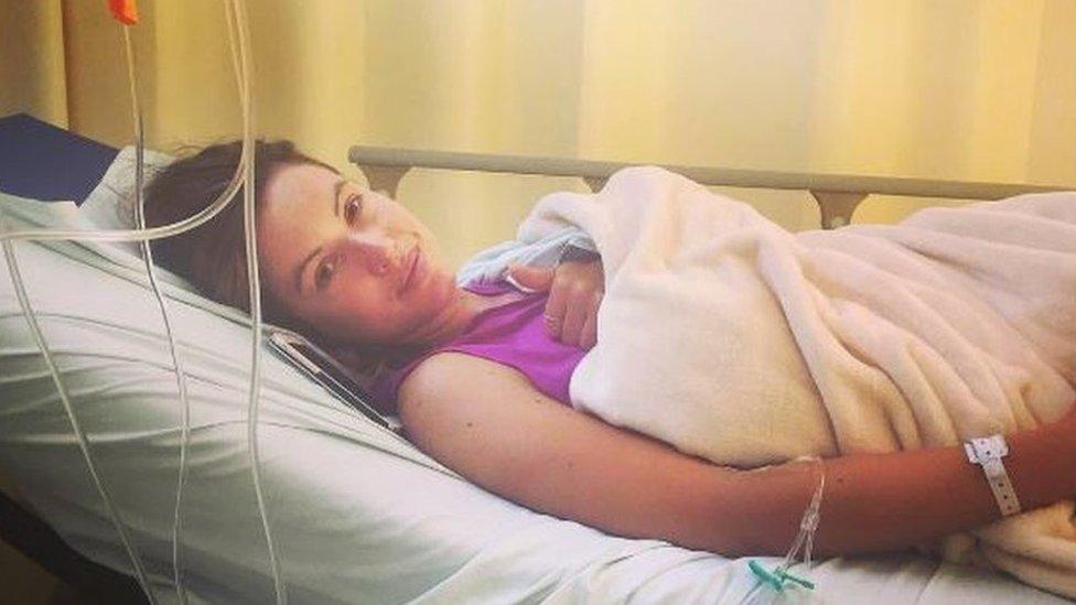 Charlie Webster in hospital bed