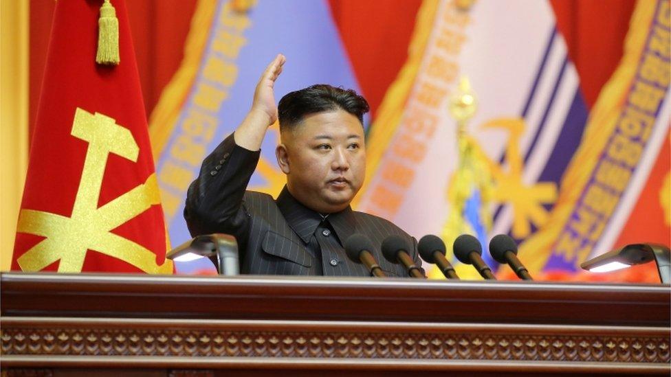 North Korea"s leader Kim Jong Un leads the first workshop of the commanders and political officers of the Korean People"s Army