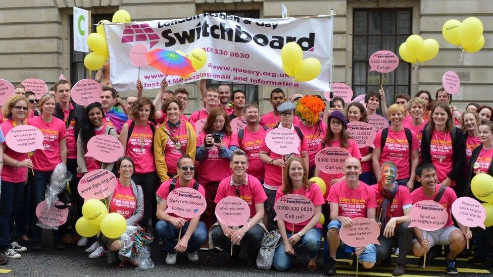 Switchboard supporters at a Pride march