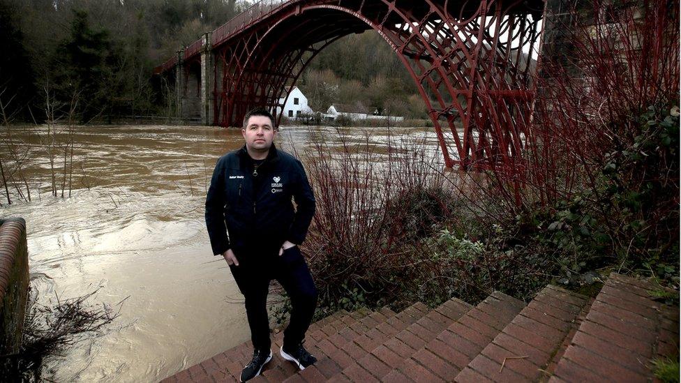 Telford & Wrekin Councillor Shaun Davies near the River Severn in Ironbridge